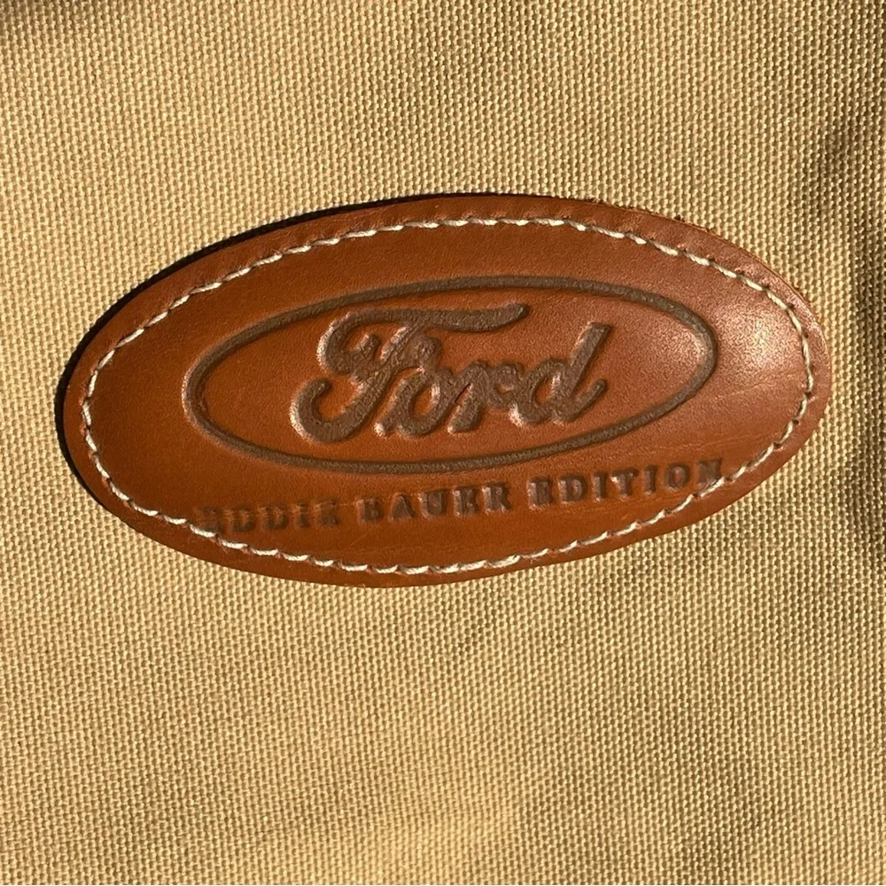 Ford Eddie Bauer Khaki Canvas Leather Garment Bag